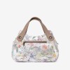 Geanta dama ENZO NORI model SIENNA piele naturală silver cu flori