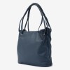 Geanta shopper ENZO NORI model STAR piele naturală albastru - Imagine 2