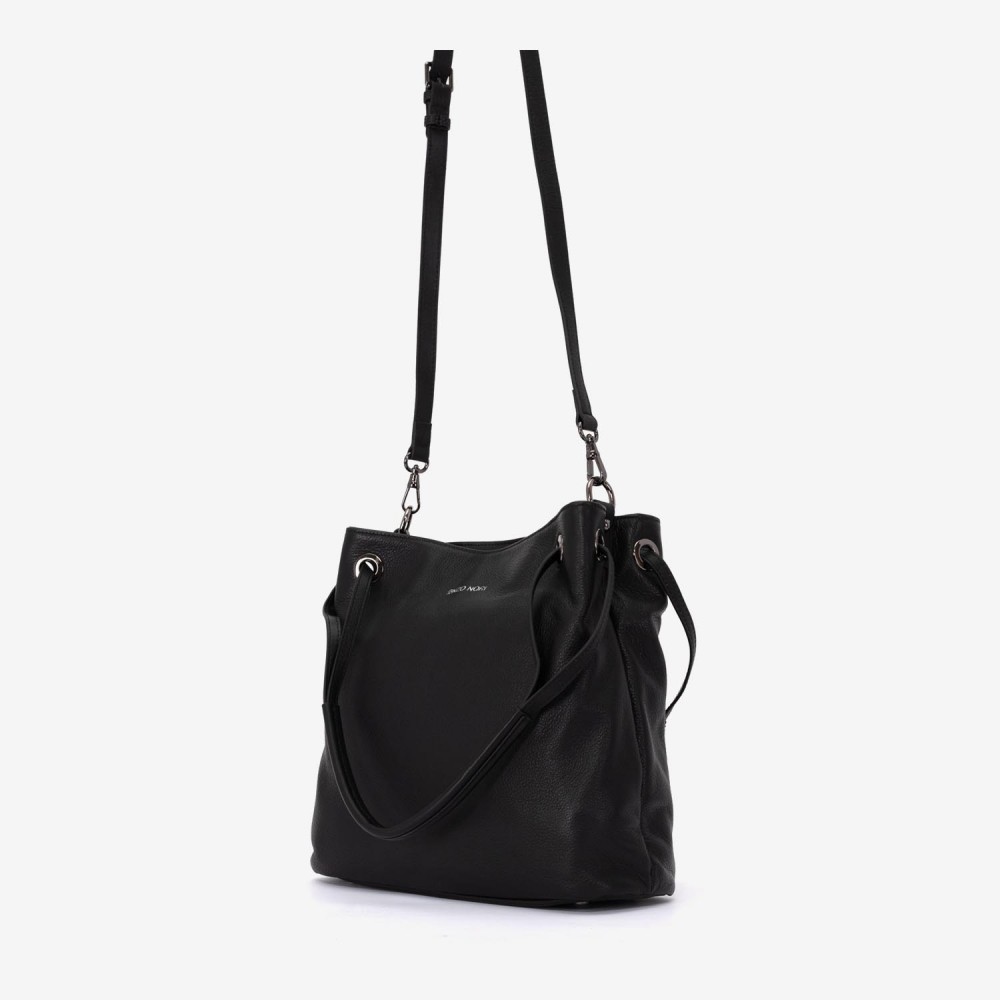 Geanta shopper ENZO NORI model STAR piele naturală negru