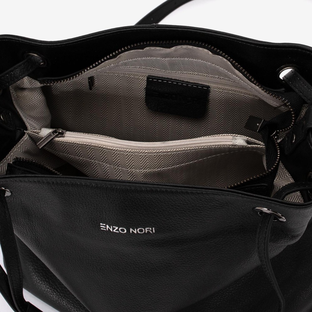 Geanta shopper ENZO NORI model STAR piele naturală negru