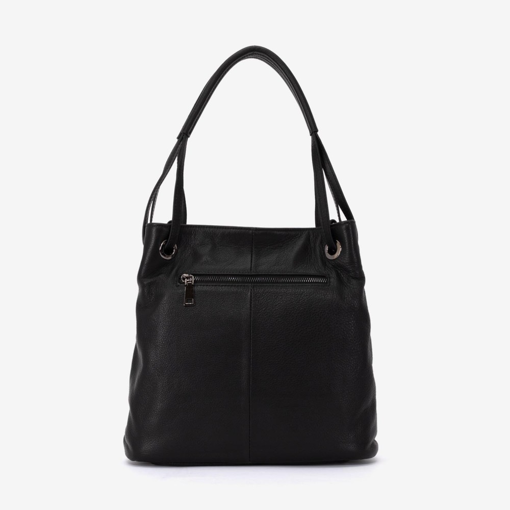 Geanta shopper ENZO NORI model STAR piele naturală negru
