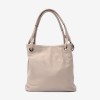 Geanta shopper ENZO NORI model STAR piele naturală ecru - Imagine 1