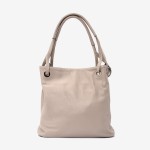 Geanta shopper ENZO NORI model STAR piele naturală ecru