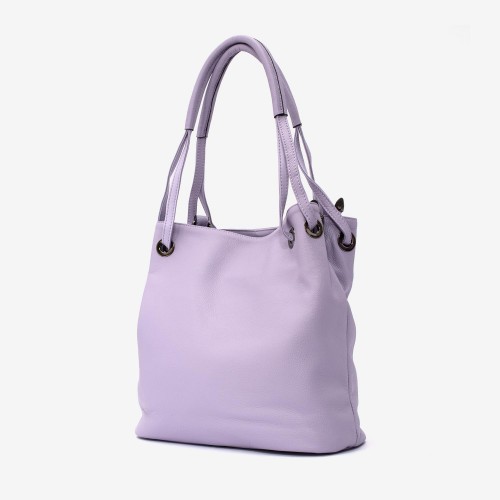 Geanta shopper ENZO NORI model STAR piele naturală violet