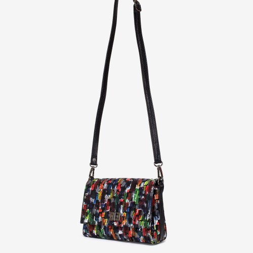 Geantă crossbody ENZO NORI model MARCELA din piele naturală multicolor