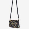 Geantă crossbody ENZO NORI model MARCELA din piele naturală albastru cu flori - Imagine 2