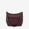 Geanta shopper model RONY din piele naturală burgundy - Imagine 4