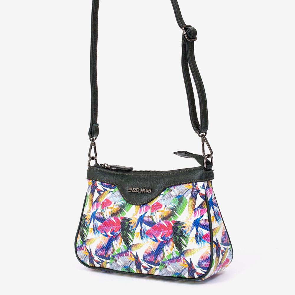 Geanta casual ENZO NORI model LORENA din piele naturală multicolor