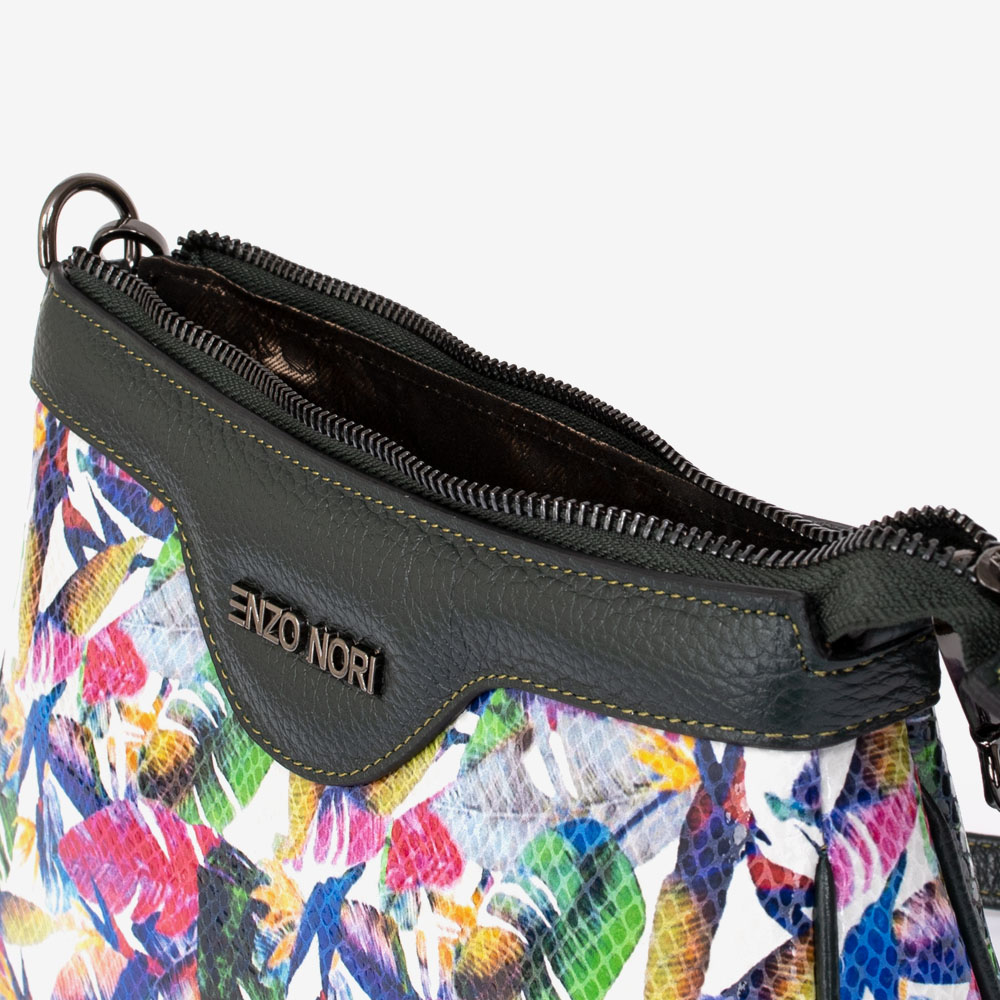 Geanta casual ENZO NORI model LORENA din piele naturală multicolor