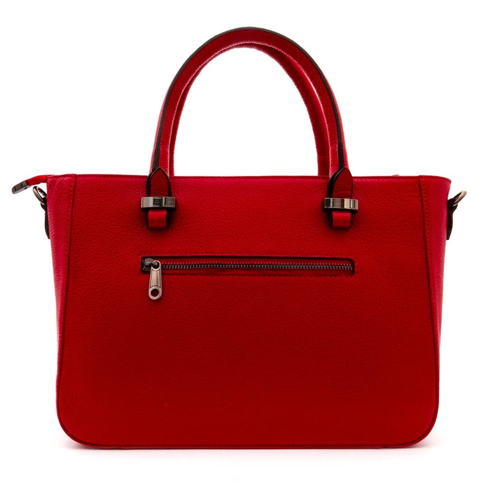 Geantă damă ENZO NORI model MILANA piele naturală roșu