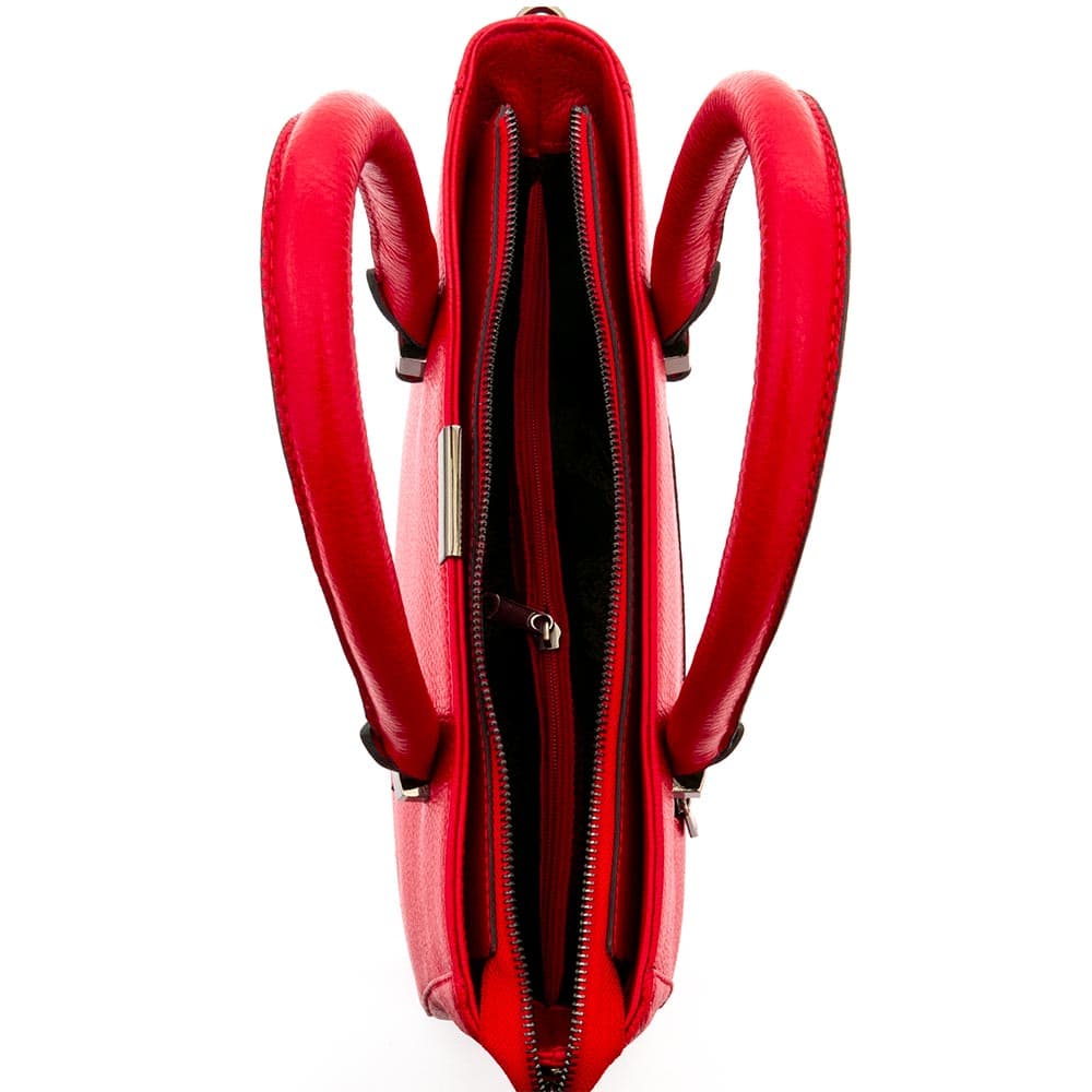 Geantă damă ENZO NORI model MILANA piele naturală roșu