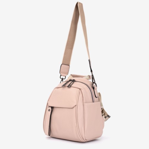 Rucsac dama ENZO NORI model KAILEY din piele naturala roz