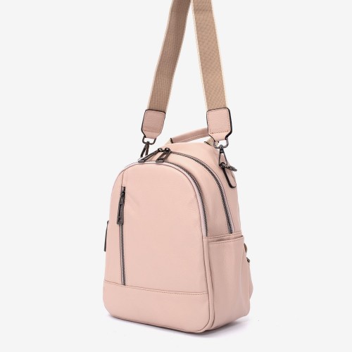 Rucsac dama ENZO NORI model ARELY din piele naturala roz