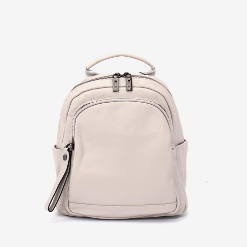 Rucsac dama ENZO NORI model CARMELA din piele naturala alb
