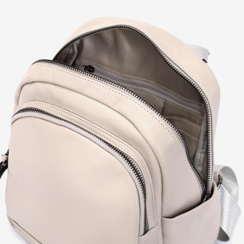 Rucsac dama ENZO NORI model CARMELA din piele naturala alb