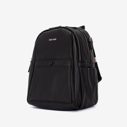 Rucsac dama ENZO NORI model LUCY din piele naturala negru