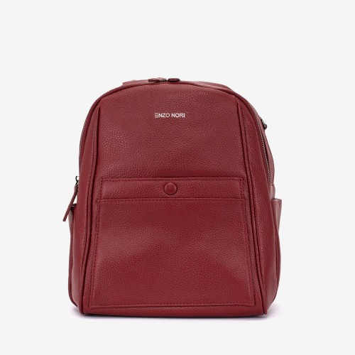Rucsac dama ENZO NORI model LUCY din piele naturala rosu