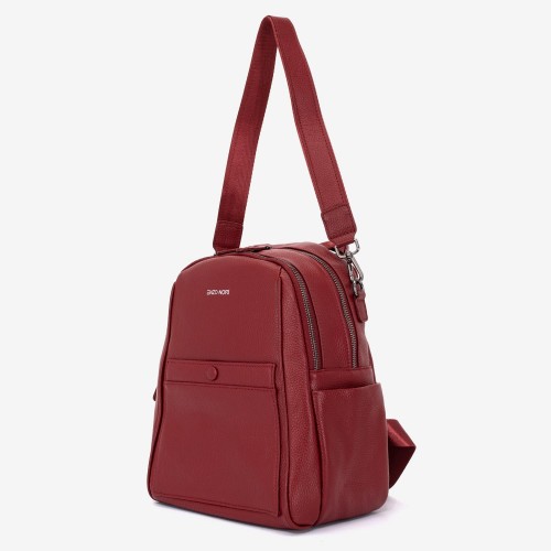 Rucsac dama ENZO NORI model LUCY din piele naturala rosu