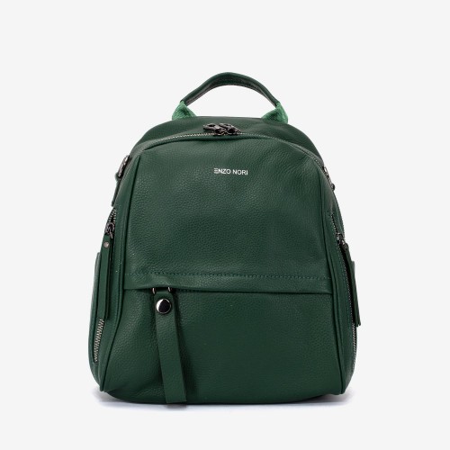Rucsac dama ENZO NORI model TINA din piele naturala verde