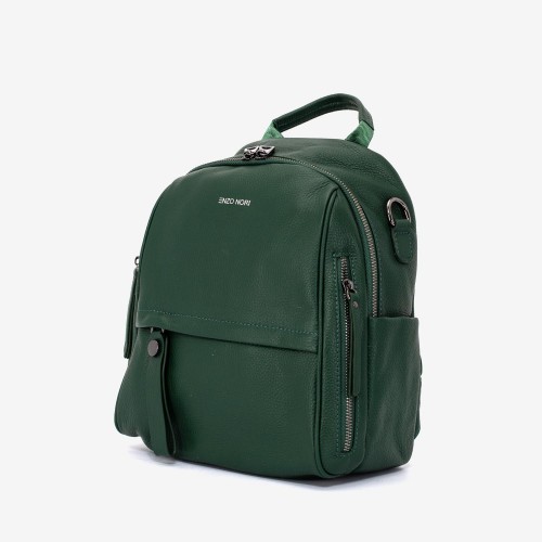 Rucsac dama ENZO NORI model TINA din piele naturala verde