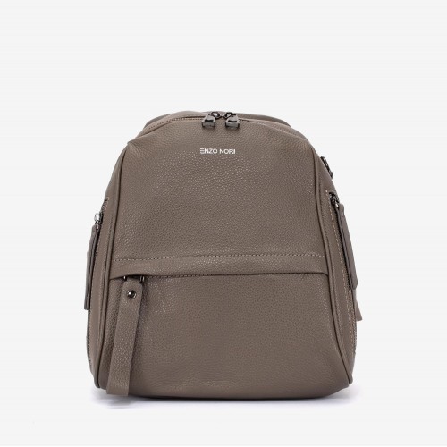 Rucsac dama ENZO NORI model TINA din piele naturala gri
