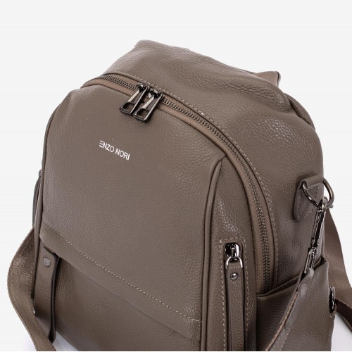 Rucsac dama ENZO NORI model TINA din piele naturala gri