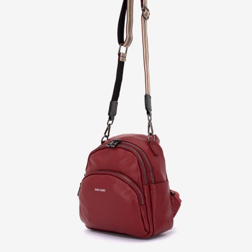 Rucsac dama ENZO NORI model TINY din piele naturala rosu