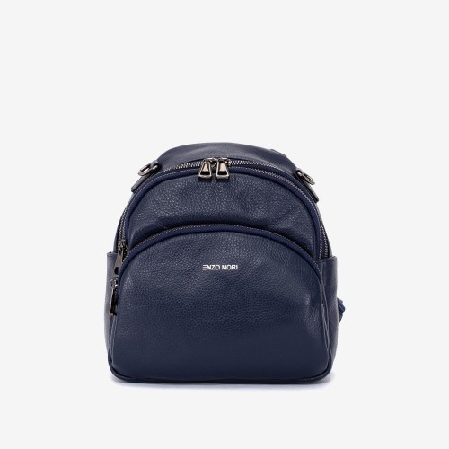 Rucsac dama ENZO NORI model TINY din piele naturala albastru