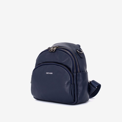 Rucsac dama ENZO NORI model TINY din piele naturala albastru