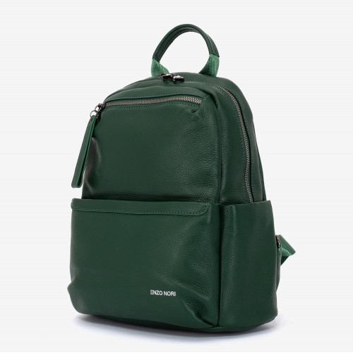 Rucsac dama ENZO NORI model RADY din piele naturala verde