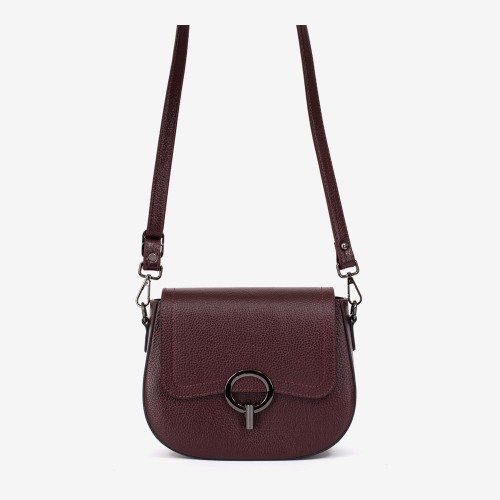 Geanta crossbody model LUISE piele naturală burgundy