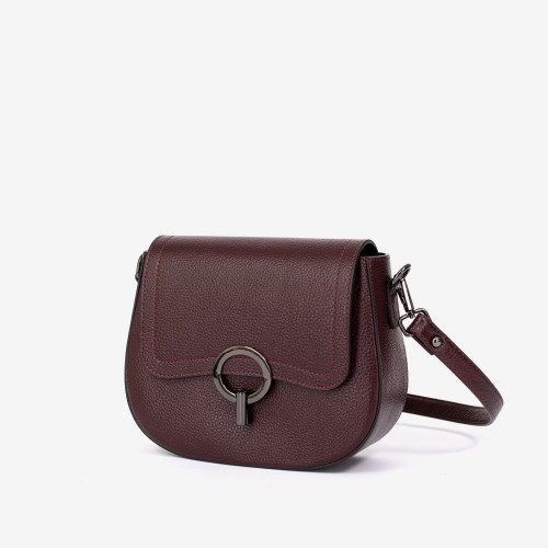 Geanta crossbody model LUISE piele naturală burgundy