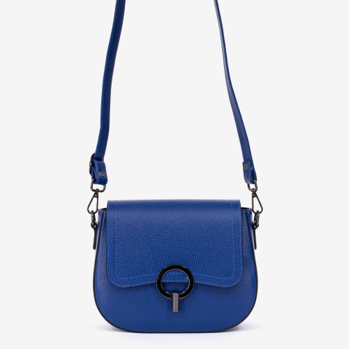 Geanta crossbody model LUISE piele naturală albastru