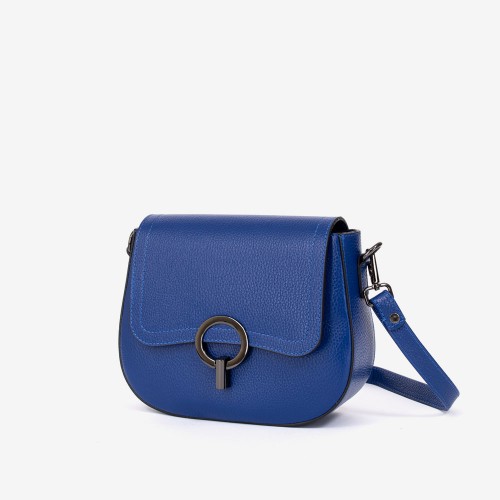 Geanta crossbody model LUISE piele naturală albastru