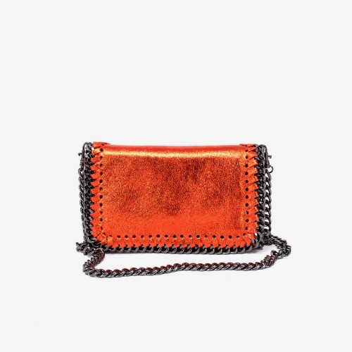 Geanta crossbody model SELENA piele naturală italiană orange
