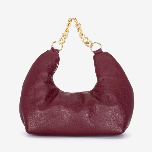 Geanta dama model CALMA din piele naturală italiană burgundy
