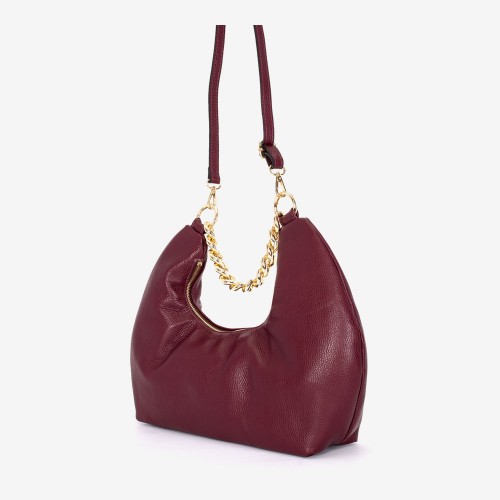 Geanta dama model CALMA din piele naturală italiană burgundy