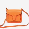Geanta crossbody model ANABEL piele naturală italiană orange - Imagine 1