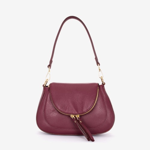 Geanta crossbody model NANCY piele naturală italiană burgundy