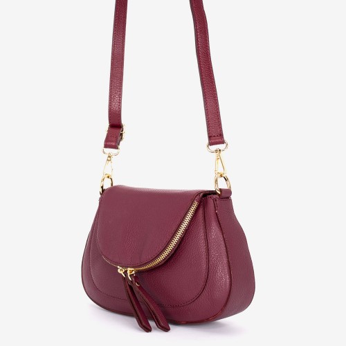 Geanta crossbody model NANCY piele naturală italiană burgundy