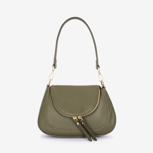 Geanta crossbody model NANCY piele naturală italiană verde
