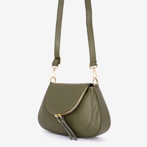 Geanta crossbody model NANCY piele naturală italiană verde