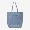 Geanta shopper model SHELBY din piele naturală italiana albastru deschis - Imagine 1