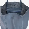 Geanta shopper model SHELBY din piele naturală italiana albastru deschis - Imagine 3