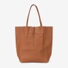 Geanta shopper model SHELBY din piele naturală italiana maro - Imagine 1