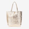 Geanta shopper model SHELBY din piele naturală italiana gold - Imagine 1