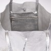Geanta shopper model SHELBY din piele naturală italiana silver - Imagine 3