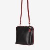 Geanta crossbody model CALDO din piele naturală italiană negru-rosu - Imagine 2