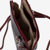 Geanta crossbody model CALDO din piele naturală italiană negru-rosu - Imagine 3