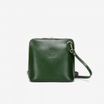 Geanta crossbody model CALDO din piele naturală italiană verde închis